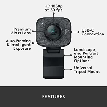 Logitech StreamCam Webcam for Quality Streaming and Content