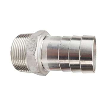 JENSWILL 1-1/2" Hose Barb to 1-1/2" NPT Male Connector Pack of 2