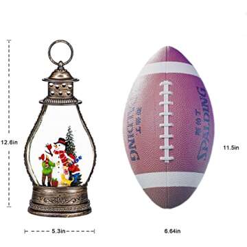 Christmas Snow Globes Lantern with Music,6H Timer Vintage Retro Glitter Snow Snow Globes Christmas with Music Box 8 Songs,Xmas Decor Gift with Snowman Decorations
