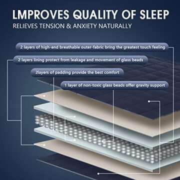 Topcee Weighted Blanket (20lbs 60"x80" Queen Size) Cooling Breathable Heavy Blanket with Glass Beads for Adult All-Season