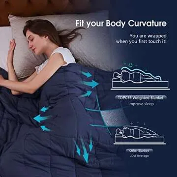 Topcee Weighted Blanket (20lbs 60"x80" Queen Size) Cooling Breathable Heavy Blanket with Glass Beads for Adult All-Season