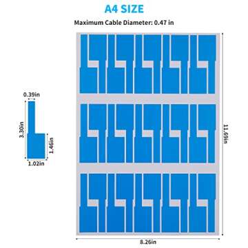 300 Pcs Cable Labels, JIQEZNL Premium 10 Colors Wire Labels Electrical, Waterproof Cord Labels Elect...
