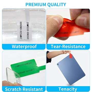 300 Pcs Cable Labels, JIQEZNL Premium 10 Colors Wire Labels Electrical, Waterproof Cord Labels Electronics Tags for Cable Management, Self-Adhesive Cable Labels Tags for Laser Printer and Handwriting