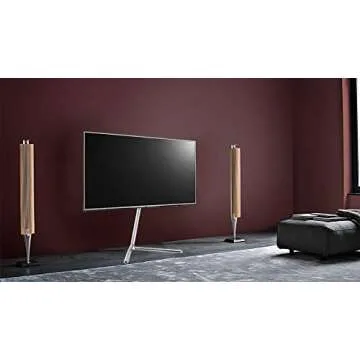 ynVISION.DESIGN Modern Studio TV Floor Stand, Mount & Easel with Adjustable and Swiveling Viewing Angle 49-70 inch (Chrome)