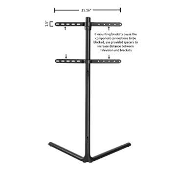 ynVISION.DESIGN Modern Studio TV Floor Stand, Mount & Easel with Adjustable and Swiveling Viewing Angle 49-70 inch (Chrome)