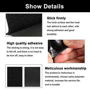 15 Pairs Hook and Loop Tape Strips with Adhesive Keep Couch Cushions from Sliding Adhesive Hook Loop Strips for Mounting Hanging Couch Cushion Non Slip Heavy Duty Adhesive Strip 7x1 Inch