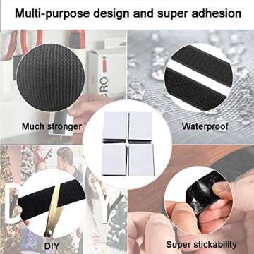 15 Pairs Hook and Loop Tape Strips with Adhesive Keep Couch Cushions from Sliding Adhesive Hook Loop Strips for Mounting Hanging Couch Cushion Non Slip Heavy Duty Adhesive Strip 7x1 Inch