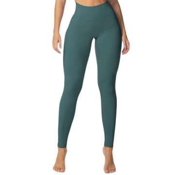 Sunzel Sunzfly Invisible Butt Scrunch Workout Leggings for Women, Butt Lifting High Waisted Gym Yoga Pants with Tummy Control 28" Jasper Green Medium