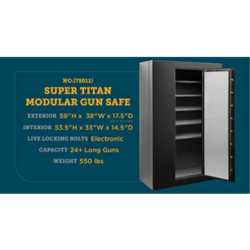 SnapSafe Super Titan Digital Modular Safe 75011 - Measures 59”H x 38”W x 17.5”D- Black