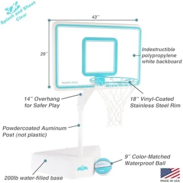 Adjustable Pool Basketball Hoop - Dunn-Rite Splash & Shoot