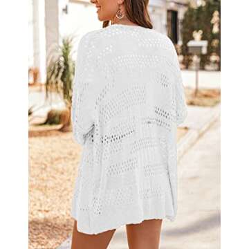 HOTOUCH Womens Lightweight Knit Crochet Cardigan
