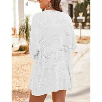 HOTOUCH Womens Lightweight Knit Crochet Cardigan