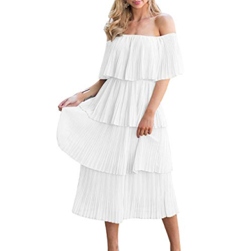 ETCYY Off The Shoulder Ruffle Summer Wedding Dress