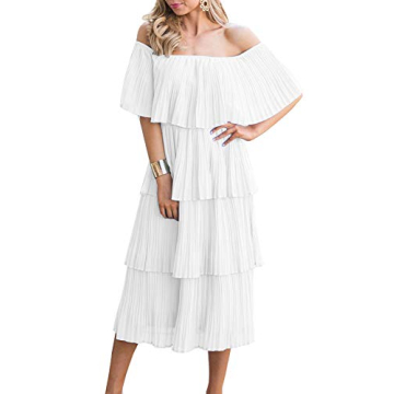 ETCYY Off The Shoulder Ruffle Summer Wedding Dress