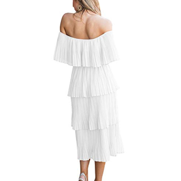 ETCYY Off The Shoulder Ruffle Summer Wedding Dress
