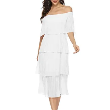ETCYY Off The Shoulder Ruffle Summer Wedding Dress