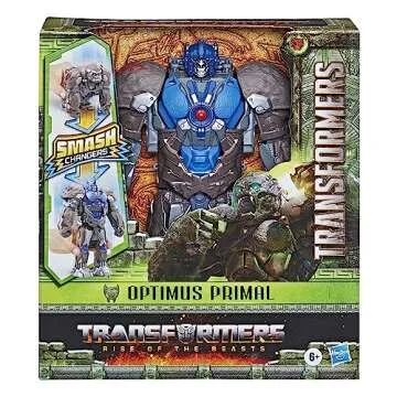 Transformers Toy Rise of The Beasts Movie, Smash Changer Optimus Primal Converting Action Figure for...