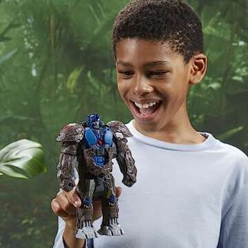 Transformers Toy Rise of The Beasts Movie, Smash Changer Optimus Primal Converting Action Figure for Ages 6 and Up, 9-Inch