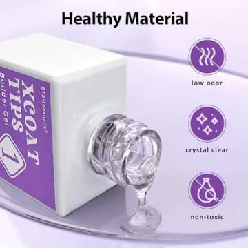 BTArtboxnails Builder Gel for Nails and Portable Nail Lamp Set, XCOATTIPS Protecting Duo