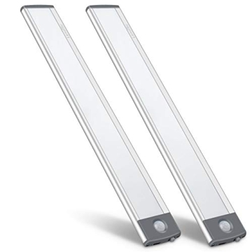 LED Motion Sensor Light - Versatile Under Counter Lighting, USB Rechargeable, 2 Count Pack