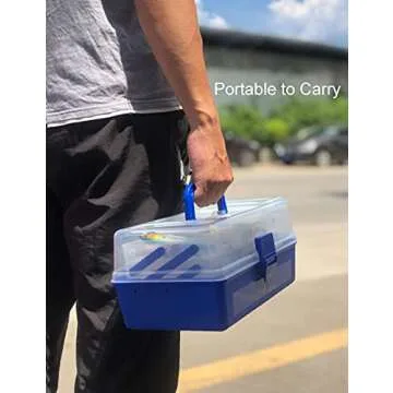 Avlcoaky Tackle Box Fishing Tackle Box Organizer Large Fishing Box with 2 Trays Kids Tackle Box Plastic Tacklebox