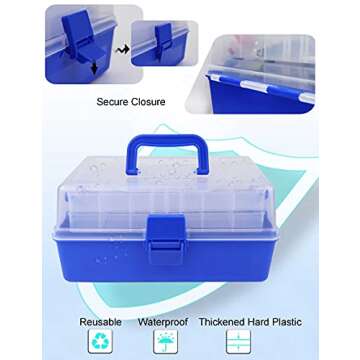 Avlcoaky Tackle Box Fishing Tackle Box Organizer Large Fishing Box with 2 Trays Kids Tackle Box Plastic Tacklebox