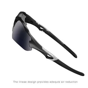 Hulislem Blade Sport Polarized Sunglasses Sunglasses For Men Women Mens Womens Running Golf Sports (Matte Black-Smoke)