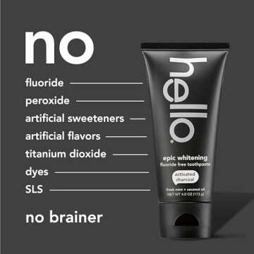 Hello Activated Charcoal Fluoride Free Whitening Toothpaste