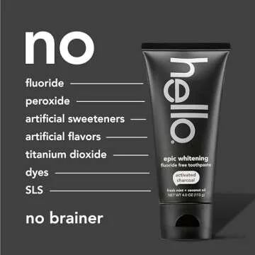 Hello Activated Charcoal Fluoride Free Whitening Toothpaste