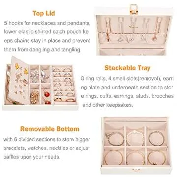 Voova Jewelry Box Organizer - Elegant & Versatile Jewelry Storage
