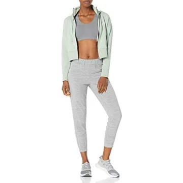 Core 10 Women's Cropped Fleece Zip-Up Hoodie in Mint Green