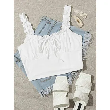 Verdusa Women's Chic Frill Trim Sleeveless Top for All Occasions