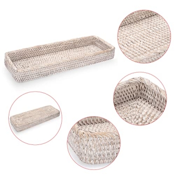 16 Inch Sumnacon Rattan Bathroom Vanity Tray
