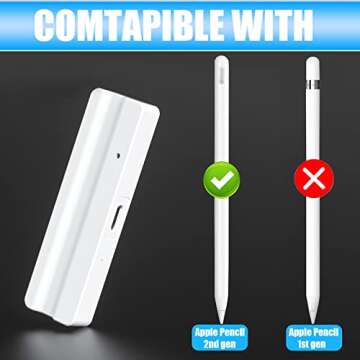 Magnetic Wireless Charger Dock with USB Cable Compatible with Apple Pencil 2nd Generation, Convenien...