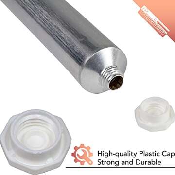 Empty Aluminum Paint Tubes for Making Paint and Store Remaining Paint, with Golden Yellow Epoxy Resin Coating, Perfect For Acrylics, Gouaches, Watercolors, Oils and any other paint medium