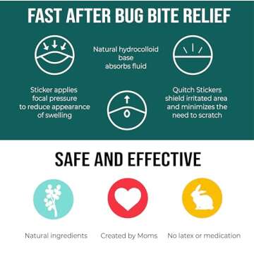 quitch Bug Bite Itch Relief Patch Kids, Summer Travel Essentials for Kids, Mosquito Bug Bite Thing Alternate Summer Camp Essentials Itch Relief for Kids, Baby hydrocortisone Alternative, FSA Eligible