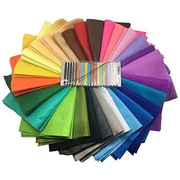 Felt Fabric Misscrafts 28pcs 12" x 8" (30cm x 20cm) 1.4mm Thick Soft Felt Nonwoven Fabric Sheet Pack DIY Craft Patchwork Sewing Square Assorted Colors with Thread Bag