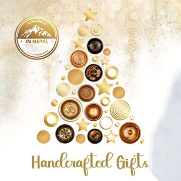 Tibetan Singing Bowl Set by Ohm Store — Hand Hammered Lingam Meditation Sound Bowl — Yoga, Chakra Balancing, Mindfulness, Stress and Anxiety Relief