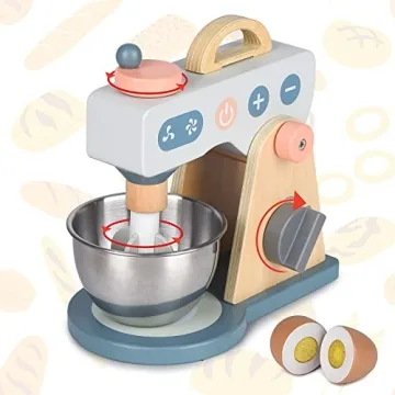 Kids Play Kitchen Wooden Mixer Set for Fun Learning