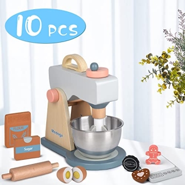 Kids Play Kitchen Wooden Mixer Set for Fun Learning