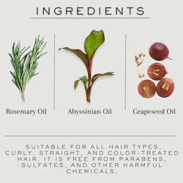 MAD HAIR CO. Hair Oil: Rosemary, Grapeseed, Meadowfoam & Abyssinian for Strengthening & Repair | All Hair Types