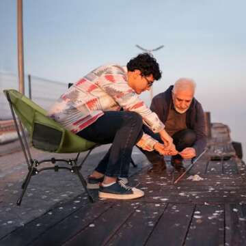 CAMEL CROWN Folding Camping Chair, Lightweight Portable Compact Lawn Chair with Side Pocket for Outd...