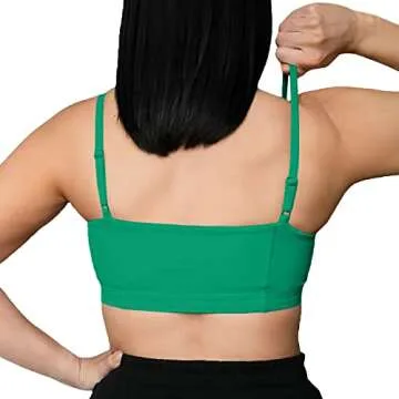 Aoxjox Women's Workout Bandeau Sports Bras Training Fitness Running Yoga Crop Tank Top (Parakeet Green, Small)