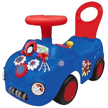 Kiddieland Disney Lights 'N' Sounds: Spidey and His Amazing Friends Web Racer Ride-On Kids Interacti...