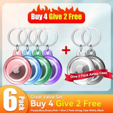 New IPX8 Waterproof Holder for Airtag, Airtags Case with Keychain, [Tightly Sealed] [Drop-Proof] [An...