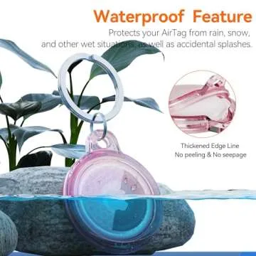 New IPX8 Waterproof Holder for Airtag, Airtags Case with Keychain, [Tightly Sealed] [Drop-Proof] [Anti-Scratch] Full Body Protective Airtag Holder, Find Your Luggage, Pet, Keys, & More