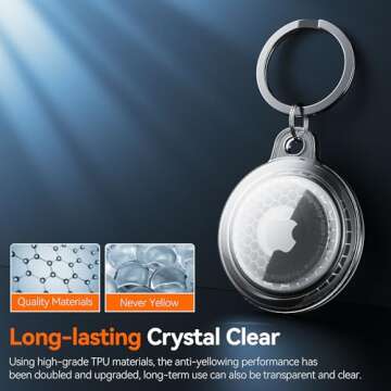 New IPX8 Waterproof Holder for Airtag, Airtags Case with Keychain, [Tightly Sealed] [Drop-Proof] [Anti-Scratch] Full Body Protective Airtag Holder, Find Your Luggage, Pet, Keys, & More