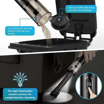 Upbooz Cordless Car Vacuum with 14000PA Suction Power