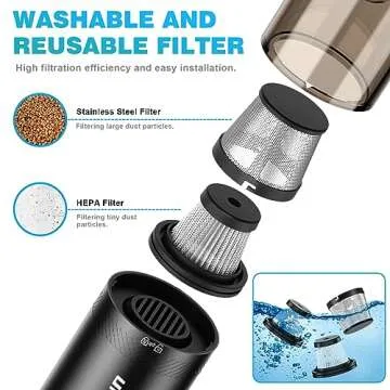 Upbooz Cordless Car Vacuum with 14000PA Suction Power