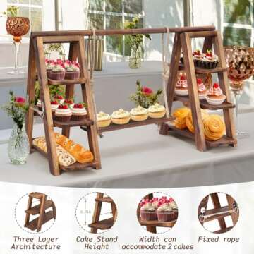 bimiti Wooden 3-Tier Dessert Display Rack for Events